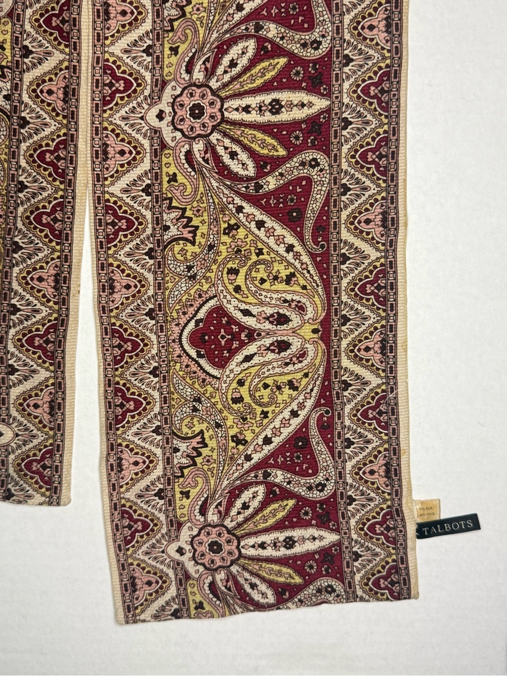 Talbots Paisley Scarf in Red, Yellow & Pink